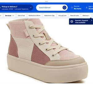 Women's Pink and Cream High-Tops Rocket Dog Size 9
